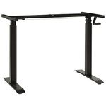 vidaXL Manual Height Adjustable Standing Desk Frame Hand Crank Ergonomic Stand up Desk Frame Workstation Sit to Stand Riser Base Black