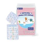 Jollywoods Disposable Female Dog Diapers 48ct, Puppies Cats Diapers with Wetness Indicator, Super Absorbent Leakproof Stretchy Diapers, Doggy in Heat | Excitable Urination | Incontinence Protection XS