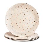 Nook Theory 4 Pack Reusable Bamboo Plates - Non-Toxic Toddler and Kids Plate, Dishwasher Safe, Not Microwavable Dinnerware (Confetti 10")