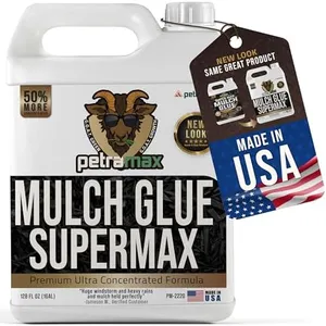 PetraMax Mulch Glue for Landscaping Concentrate, Gravel Glue and Gravel Binder Glue, Pea Gravel, Mulch and Rock Glue for Landscaping, Glue Mulch for Landscaping, Landscape Rock Glue (SuperMax, 1G)