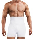 Gotoly Men Tummy Control Shorts Slimming Body Shaper High Waist Compression Boxers Briefs Shapewear Pants White