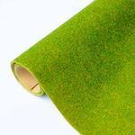 Scakbyer Model Grass Mat, 16.1 x 39.4 Inch Artificial Model Train Grass Mat for DIY Train Railroad Scenery Landscape Crafts Miniature Doll House Project Model Decoration - Type B - Grass Green