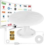 RV Antenna for Camper, RV TV Antennas Roof Mounted, 720° Long Range Omni Directional Reception Digital HD Antenna Signal, with Super Signal Booster, 35ft HDTV Cable (White, X Large)