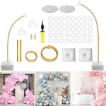 Balloon Arch Stand, 2.5M & 1.5M Half Balloon Arch Stand, Free Bend Balloon Column Stand for Floor Suitable for Wedding, Birthday, Graduation, Anniversary, Gold