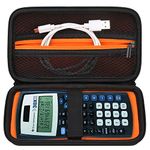 Elonbo Hard Carrying Case for Texas Instruments TI-30XIIS Scientific Calculator, Extra Zipped Pocket fit Charging Cable, Charger, Manual, Black. CASE ONLY