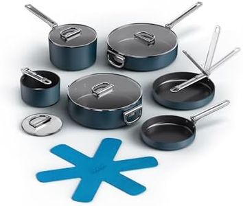Joseph Joseph Space 6pc Non-Stick Cookware Set, Folding Stainless Steel Handles, Space-Saving Induction Pot & Pan Set
