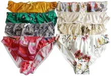 Yavorrs Women's Silk Panties Sexy Satin Panties String Bikini (Multicolor, M)