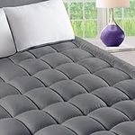 TEXARTIST Full Size Mattress Pad Double Pillow Top Mattress Cover Quilted Fitted Mattress Protector Soft Top 8-21" Deep Pocket Cooling Mattress Topper for Home Dorm Hotel Bed(54x75 Inches,Gray)