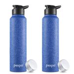 PEXPO Chromo Stainless Steel Sports/Fridge Water Bottle With Sipper & Steel Cap, 1 Litre, Blue Set of 2| Eco friendly | BPA Free | Water Bottle for Office, Gym, School, Yoga, Trekking, Adults & Kids