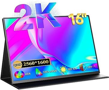 Monitor Portátil 2K Pantalla Móvil UPERFECT 16 Pulgadas con 2560*1600 Píxeles 500 Nits Alto Brillo 1200:1 Pantalla IPS HDMI USB C para PC Laptop Xbo Switch PS4/5, Cuerpo de Metal, Compatible con VESA