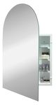 HESONTH Arched Medicine Cabinets with Frameless Mirror, Wall Mounted Bathroom Medicine Cabinet, Bathroom Mirrored Cabinet with Storage, 24x36 Inches Vanity Mirrors with Storage Cabinet