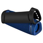 CrustPro Newest Outdoor Travel Silicone Case Cover with Strap Carabiner for Sony SRS-XB43 Portable Wireless Bluetooth Speaker (Black)