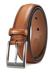 CHAOREN Leather Belts for Men, Mens Dress Belt 1 1/8" for Suits, Fashion Classic Belt Designs for Business and Casual Light Brown