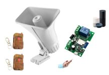 NAVKAR SYSTEMS 12V Siren 30W with 12V WiFi Remote Receiver + 2 Remotes & Power Supply 12V 3Amp