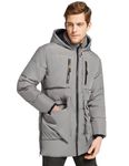 Orolay Men's Thickened Down Jacket Classical Hooded Waterproof Winter Coats with 6 Pockets Grey M