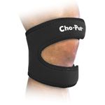 Cho-Pat Dual Action Knee Strap, Provides Full Mobility and Pain Relief for Arthritic, Weakened Knees, Tendonitis, Osgood Schlatter’s, Meniscus Tears, and Chondromalacia, Black, Large