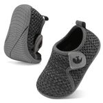 JOINFREE Baby First Walking Shoes Toddlers Sneaker Boy Girls Non-Slip School Shoe Dark Grey 6-12 Month Infant