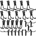 Landhoow 28 Pack Slatwall Hooks and Hangers Slatwall Accessories Metal Slat Wall Hanging Hooks Heavy Duty Garage Storage System Hooks, Multi Size Slatwall Panel Hooks Garage Slatwall Accessories