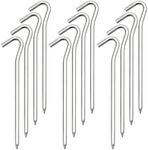 12/24/48/96 Pack Tent Pegs, Aluminum Tent Stakes Pegs with Hook, 7" Hexagon Rod Lightweight Canopy Stakes Pegs for Camping, Canopy, Outdoor Decoration(7", 12 Pack)