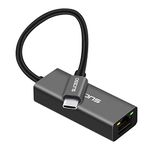 SUCESO USB C to Ethernet Adapter Thunderbolt 3/Type-C to RJ45 Gigabit 1000 Mbps Ethernet LAN Network Adapter Compatible with MacBook Pro/Air, Switch, Surface Pro, iPad Pro, PS5, XPS15/13, Samsung Tabs