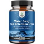 Potent Water Away Pills for Adults - Herbal Diuretic Pills for Water Retention for Fast Acting Bloating Relief for Women and Men - Easy To Take Water Retention Pills for Women and Men - 45 Servings