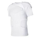 TUOY Men's Padded Compression Shirt Protective Shirt Rib Chest Protector for Football Paintball Baseball