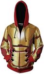 WKDFOREVER 3D Captain Fashion Cosplay Hoodie Jacket Costume (XX-Large, Iron Man 01)