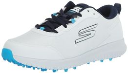 Skechers Men's Max Fairway 4 Lightweight Spikeless Golf Shoe Sneaker, White/Navy, 10 UK Wide