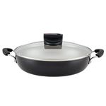 Farberware Smart Control Nonstick Frying/Skillet/Everything Pan with Lid and Side Handles, 11.25 Inch, Black