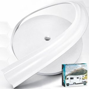 LATCH.IT RV Trim Molding Insert 1” (White) | 100’ RV Trim Molding Exterior | UV-Resistant Vinyl RV Corner Molding | Durable RV Molding Insert | Protect RV Exterior w/Vinyl RV Trim