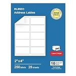 INJINEO Address Labels, 2" x 4" Shipping Address Labels for Inkjet & Laser Printers, Mailing Labels Compatible with 5163, 5263 and 8163 Labels, Easy to Peel (250 Labels, 25 Sheets)