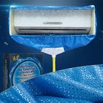 Split Air Conditioning Cleaning Waterproof Cover Bag with Drain Outlet and Two Sides Support Plates Dust Washing Clean Protector Bag Wall Mounted AC Large Size Service Bag with Water Pipe