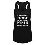 FANNOO Workout Tank Tops for Women-Womens Funny Saying Fitness Gym Racerback Sleeveless Shirts Black