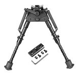 6-9 Inch Tactical Swivel Bipod Foldable Notched Legs Pivot Bi-pod with MLOK Adapter Sling Stud Fits on M-Rail