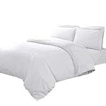 Linens World 200 Thread Count 100% Egyptian Cotton Duvet Quilt Cover Bedding Sets with Pillow cases (White, King)