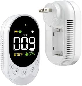 LSENLTY Portable Carbon Monoxide Detector with Battery, 2.7 Inch Large Screen Plug-in CO Detector, 3-in-1 Portable CO Detector (Temperature and Humidity), with Alarm Function for RVs, Hotels, Travel
