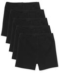 The Children's Place Baby Toddler Girls Cartwheel Shorts, Black 5 Pack, 3T