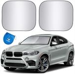 EzyShade Windshield Sun Shade with Shield-X Reflective Technology. See Size-Chart with Your Vehicle. Foldable 2-Piece Car Sunshades Reflect UV Sun and Heat and Protect Your Car. Standard (Medium) Size