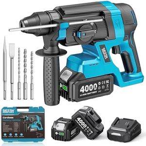 Seesii 1-Inch Cordless SDS-Plus Rotary Hammer Drill, 2.8J, Brushless Motor
