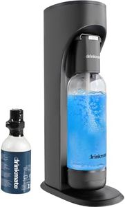 Drinkmate OmniFizz Sparkling Water and Soda Maker, Carbonates Any Drink, with 3oz CO2 Test Cylinder (Matte Black)