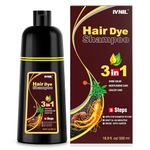 Ivnil Dark Brown Hair Dye shampoo Hair Color Shampoo for Women/Men for Gray Hair Coverage Colour Shampoo 3 in 1 (dark brown)