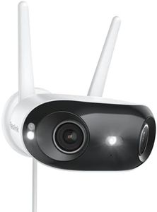 Reolink 4K Caméra Surveillance WiFi Extérieure avec Panorama de 180°, Wi-FI 6 Bi-Bande 2,4/5 GHz, Détection de Personne/Véhicule/Animal, Vision Nocturne Couleur, Alimentation Plug-in, Elite WiFi