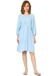 Vero Moda Women's Viscose A-Line Knee-Length Dress (231310101-Blue Bell_Blue S)