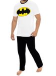 Batman Mens DC Comics Pajamas White Size Medium