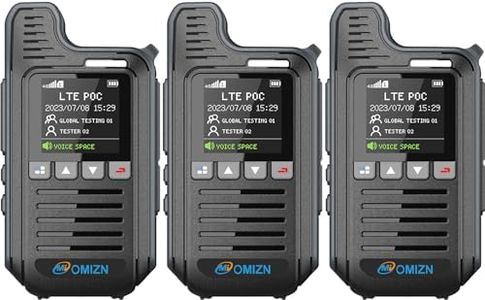 OMIZN T3 4G LTE Walkie Talkie, AES-256 Encryption, Noise Cancelling, Unlimited Range PTT Two Way Radio for Truckers, Construction, Outdoor Work, Commercial Use, 3 Pack