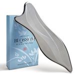 Rena Chris Stainless Steel Gua Sha Facial Tools - Acupressure & Gua Sha for Face Massage, Jawline Sculpting, Puffiness Reduction. Carry Pouch and Cleaning Cloth - Skin Care Gift
