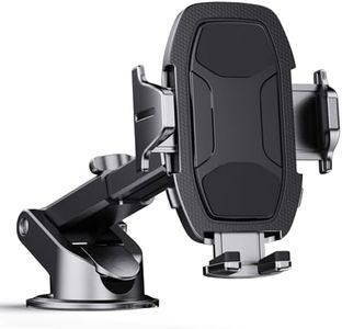 Primoov Phone Holders for Your Car | Car Phone Holders for IPhone with 360-Degree Rotation | Dashboard Cell Phone Holder | Easy Installation & Strong Grip for Safe and Convenient Driving, Black