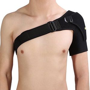 Acouto Black Shoulder Brace with Pressure Pad Breathable Shoulder Support for Rotator Cuff