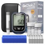 GoChek Diabetes Test Kit, Blood Sugar Tester with Ketone and Hypo Warning, 450 Memory, Blood Glucose Monitor with Test Strips and Lancet -in mmol/L (GoChek (50 Strips))