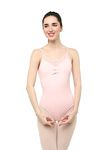 IKAANYA Women Camisole Nylon Spandex Leotards for Ballet, Dance, Performance - Adults (Ballet Pink, M-L)